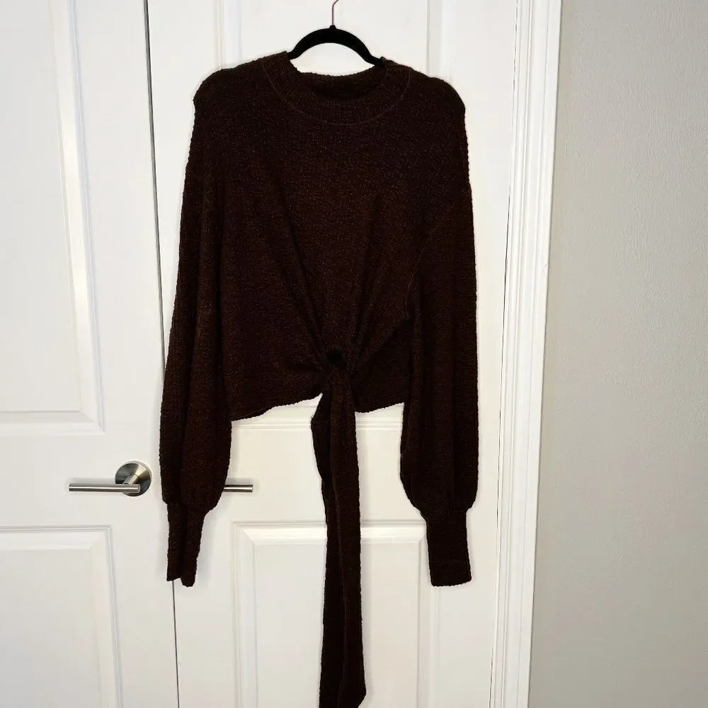 FREE PEOPLE FP Beach Gulfport Pullover Sweatshirt Sweater Size XS Brown